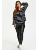 KAFFE curve Blouse "Sida" donkerblauw/Weiß