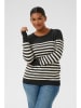 KAFFE curve Pullover in Schwarz/ Creme
