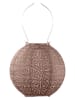 Lumiz Ledsolarlantaarn "Sashiko Rond'' bruin - (H)18 x Ø 20 cm