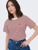 JDY Shirt "Pisa" in Bordeaux/ Weiß