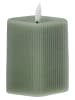 GILDE Świeca LED "Riffle" w kolorze zielonym - 8,5 x 10 x 6 cm