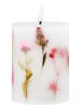 GILDE LED-Stumpenkerze "Dry Flower" in Rosa/ Weiß - (H)10 x Ø 7,5 cm