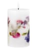 GILDE LED-Stumpenkerze "Dry Flower" in Weiß/ Bunt - (H)12,5 x Ø 7,5 cm