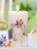 GILDE LED-Stumpenkerze "Dry Flower" in Weiß/ Bunt - (H)12,5 x Ø 7,5 cm