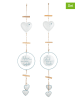 GILDE 2er-Set: Girlanden ''Zuhause/Familie'' in Hellblau/ Grau/ Beige - (L)63 cm