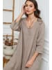 Joséfine Leinen-Jumpsuit "Besorla" in Taupe