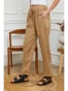 Fleur de Lin Leinen-Hose "Ferria" in Hellbraun