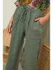 Fleur de Lin Linnen broek "Garancel" kaki