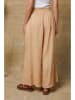 Fleur de Lin Lniane spodnie "Kendra" w kolorze beżowym