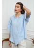 Joséfine Leinen-Bluse  in Hellblau