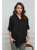 Joséfine Leinen-Bluse  in Schwarz