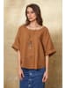 La Compagnie Du Lin Leinenshirt "Calane" in Camel