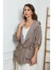 Joséfine Leinen-Cape in Taupe