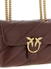 Pinko Leren schoudertas pruimkleurig - (B)27 x (H)18 x (D)11 cm