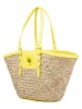 Pinko Skórzany shopper bag w kolorze beżowo-żółtym - 46 x 27 x 21 cm