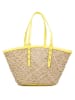 Pinko Leren shopper beige/geel - (B)46 x (H)27 x (D)21 cm