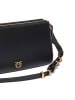 Pinko Skórzana torebka w kolorze czarnym - 22 x 12 x 2,5 cm