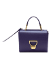 COCCINELLE Leder-Henkeltasche in Dunkelblau - (B)19 x (H)15 x (T)8 cm