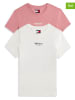 Tommy Hilfiger 2er-Set: Shirts in Rosa/ Weiß