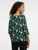 orsay Bluse in Grün/ Schwarz/ Creme