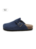 teegu Leder-Clogs in Dunkelblau