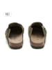 teegu Leder-Clogs in Khaki