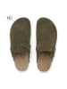 teegu Leder-Clogs in Khaki