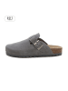 teegu Leder-Clogs in Grau