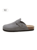 teegu Leder-Clogs in Grau