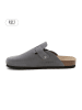 teegu Leder-Clogs in Grau