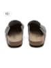 teegu Leder-Clogs in Grau