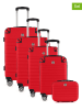 Canadian Peak 5tlg. Hardcase-Trolleyset "Shokeak" in Rot