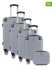 Canadian Peak 5-delige hardcase-trolleyset "Shockeak" zilverkleurig