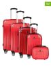 Canadian Peak 5-delige hardcase-trolleyset "Softlesseak" rood