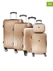 Canadian Peak 5tlg. Hardcase-Trolleyset "Sunlighteak" in Hellbraun