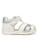 Geox Halbsandalen "Elthan" in Creme/ Silber