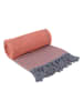 Samimi Hamamtuch "Sahara" in Orange/ Grau - (L)180 x (B)100 cm