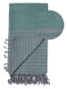 Samimi Hamamtuch "Sahara" in Dunkelgrün/ Grau - (L)180 x (B)100 cm