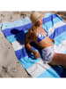 Towel to Go Ręcznik plażowy w kolorze błękitno-biało-niebieskim - 200 x 200 cm