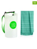 Towel to Go 2tlg. Set: Hamamtuch in Weiß/ Grün