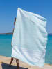 Samimi Hamamtuch "Malibu" in Hellblau/ Weiß - (L)180 x (B)100 cm