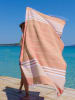 Samimi Hamamdoek "Malibu" oranje/wit - (L)180 x (B)100 cm