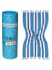 Towel to Go Strandlaken "Coral Coast" blauw/wit - (L)180 x (B)100 cm