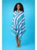 Towel to Go Strandtuch "Coral Coast" in Blau/ Weiß - (L)180 x (B)100 cm
