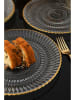 Hermia 4er-Set: Dessertteller in Transparent/ Gold - Ø 21 cm