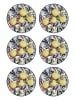 Hermia 6er-Set: Dessertteller in Blau/ Gelb - Ø 19 cm