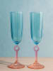 Hermia Kieliszki (2 szt.) w kolorze turkusowo-jasnoróżowym do szampana - 150 ml