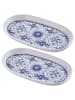 Hermia 2er-Set: Servierplatten in Weiß/ Blau - (L)29 x (B)17 cm