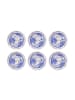Hermia 6er-Set: Speiseteller in Weiß/ Blau - Ø 25,5 cm
