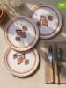 Hermia 6er-Set: Speiseteller in Rot/ Creme - Ø 25,5 cm